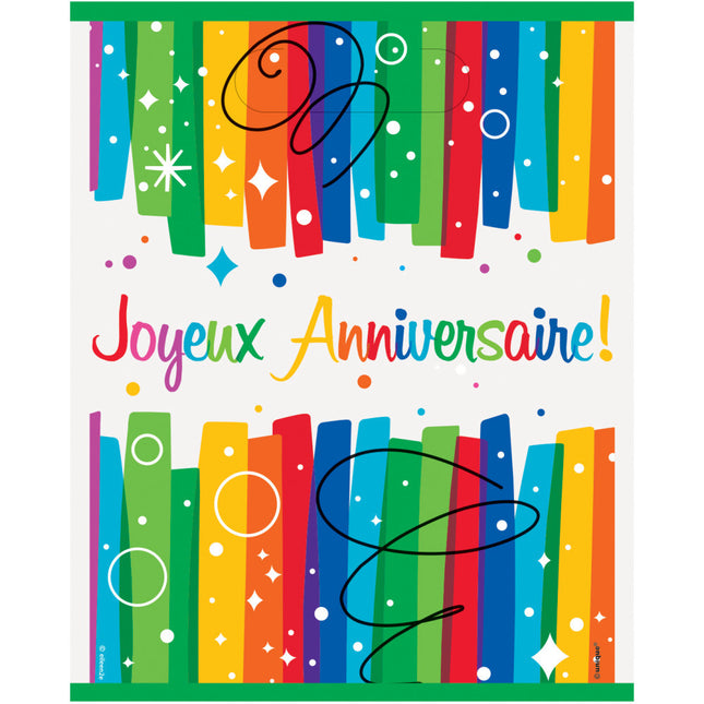 Uitdeelzakjes Joyeux Anniversaire 8st