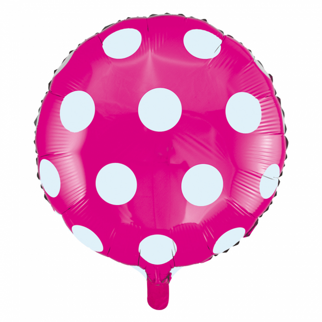 Helium Ballon Stippen Roze 45cm leeg