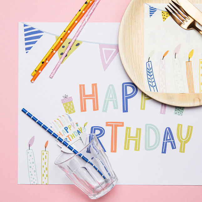 Happy Birthday Placemats Eco 6st