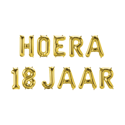 Gouden Ballonnen Set 18 Jaar Hoera 1,9m