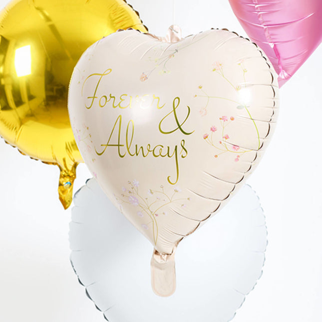 Helium Ballon Hart Forever And Always Leeg 45cm