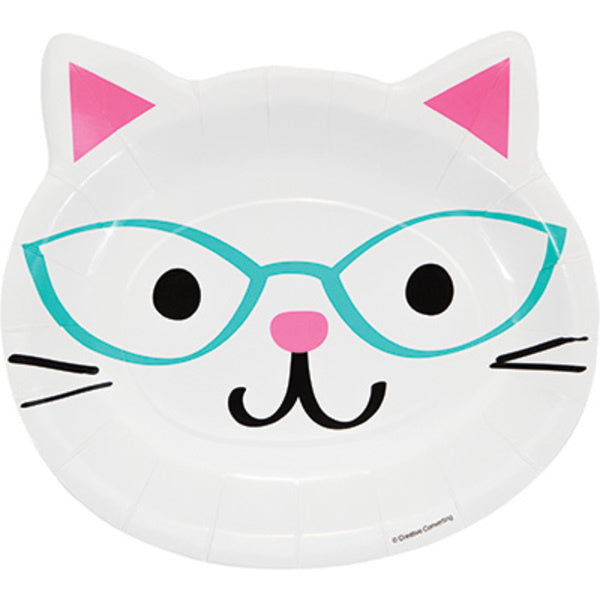 Gekleurde Party Cats Borden 23cm 8st