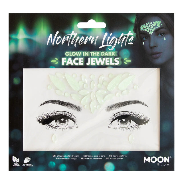 Moon Glow Glow in the Dark Face Jewels Northern Lights