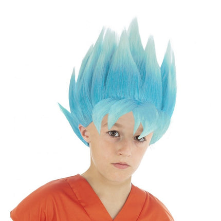 Goku Super Saiyan Pruik Kind Blauw Dragon Ball Super