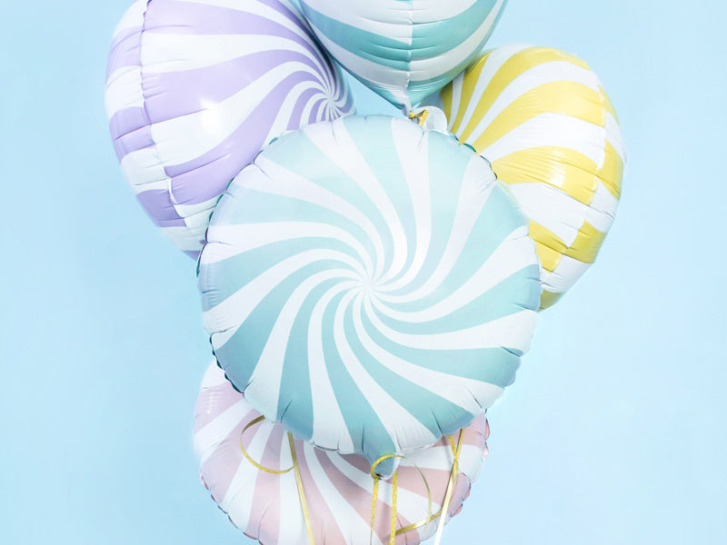 Helium Ballon Lichtblauw Swirl 45cm leeg