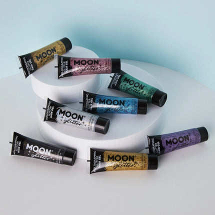 Moon Glitter Holographic Glitter Hair Gel Black 20ml