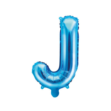 Folie Ballon Letter J Blauw Leeg 35cm