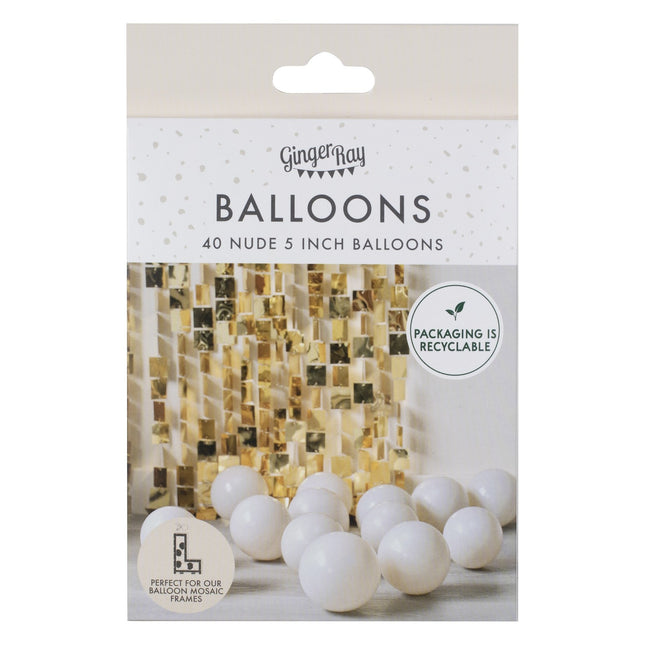 Beige Ballonnen 13cm 40st