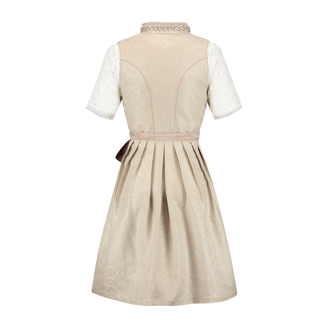 Roze Wit Creme Dirndl Jurk Oktoberfest Dames Jaquard