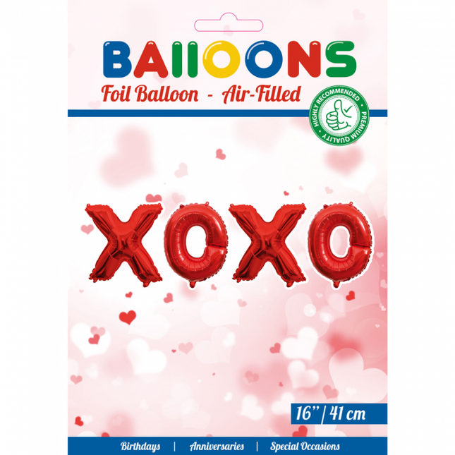 Ballonnen Letter Set xoxo Rood 41cm