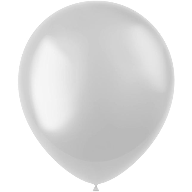 Witte Ballonnen Metallic Pearl White 33cm 10st
