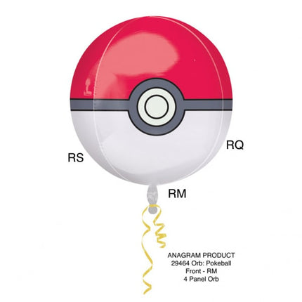 Pokemon Helium Ballon Pokeball 40cm leeg