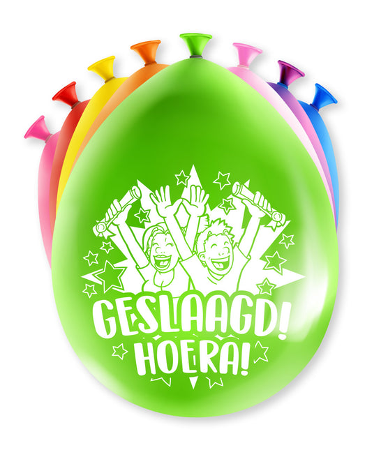 Geslaagd Ballonnen Hoera 30cm 8st