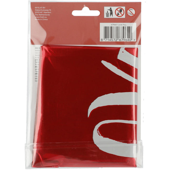 Helium Ballon Hart I Love You Rood Leeg 45cm