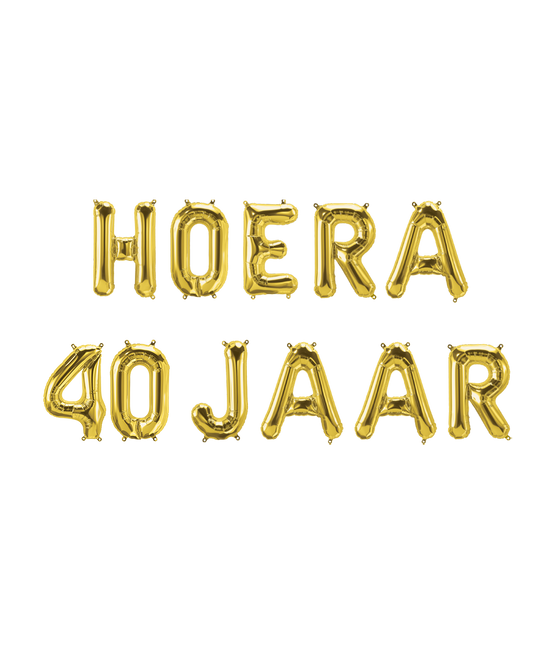 Gouden Ballonnen Set 40 Jaar Hoera 1,9m