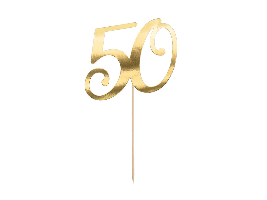 Taarttopper 50 Jaar Goud 20,5cm