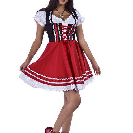 Oktoberfest Dirndl Jurk Oktoberfest Rood Wit Dames 2 Delig