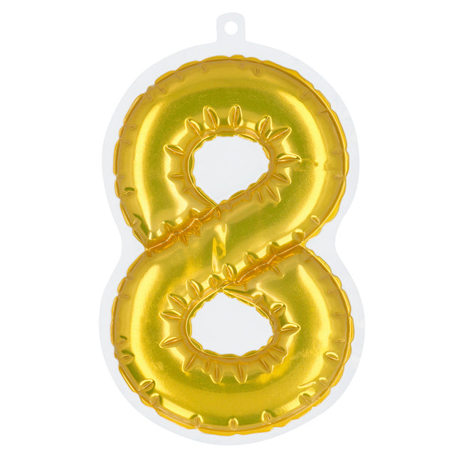 Gouden 8 Jaar Stickers Folieballon 20cm