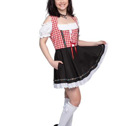 Oktoberfest Dirndl Jurk Oktoberfest Rood Wit Zwart Dames