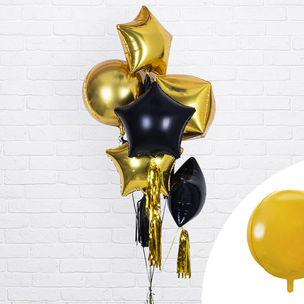 Helium Ballon Rond Goud Leeg 40cm