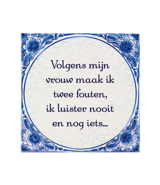 Tegels delfts blauw Twee fouten 15cm