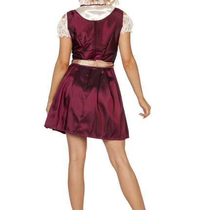 Bordeaux Rode Dirndl Jurk Oktoberfest Dames