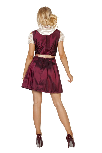 Bordeaux Rode Dirndl Jurk Oktoberfest Dames