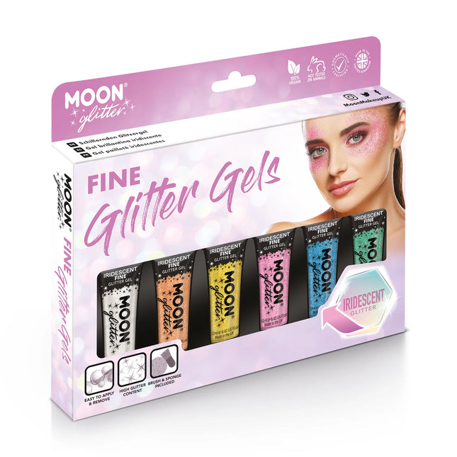 Moon Glitter Iridescent Fine Glitter Gel Orange 12ml