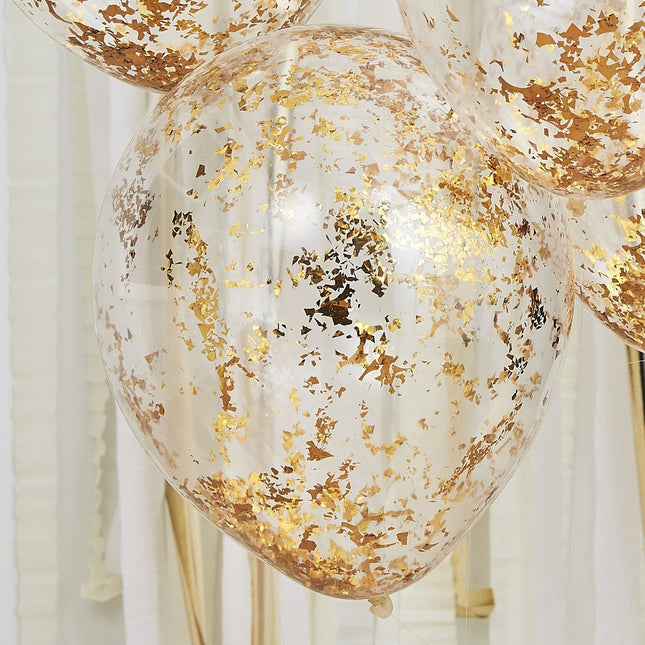 Gouden Confetti Ballonnen Latex 30cm 5st