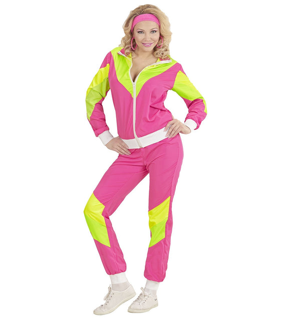 Neon 80S Trainingspak Fout Groen Roze