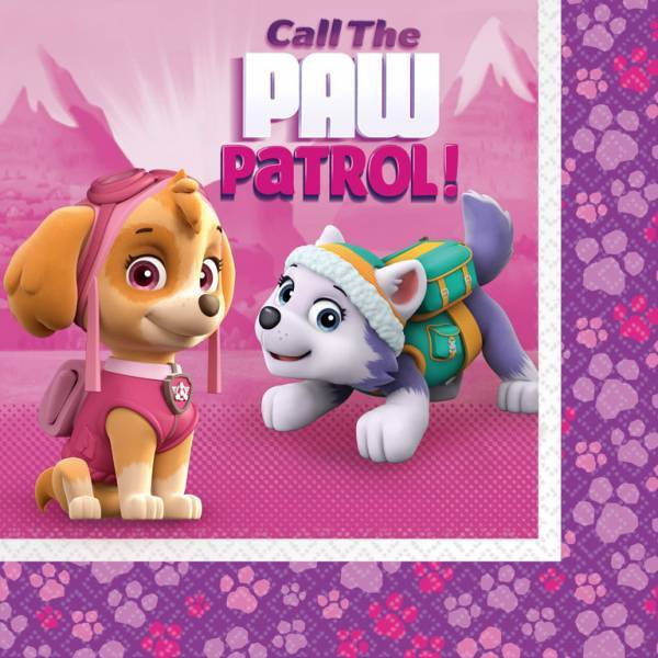 Paw Patrol Servetten Roze 33cm 20st