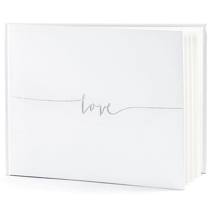 Gastenboek Love Wit 24cm