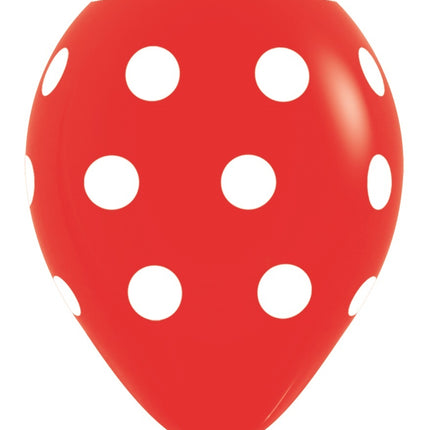 Ballonnen Polka Dots Red 30cm 25st