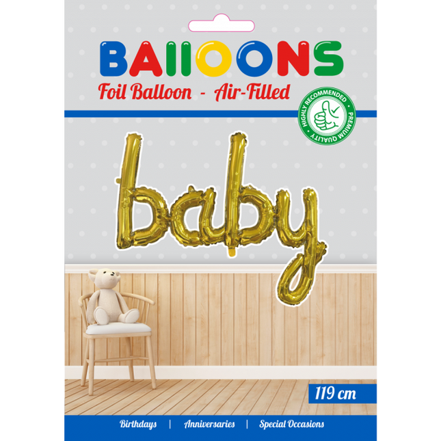 Folie Ballon Baby Goud 42cm leeg