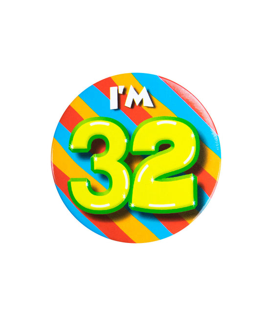 I'm 32 Button 32 Jaar 5,5cm