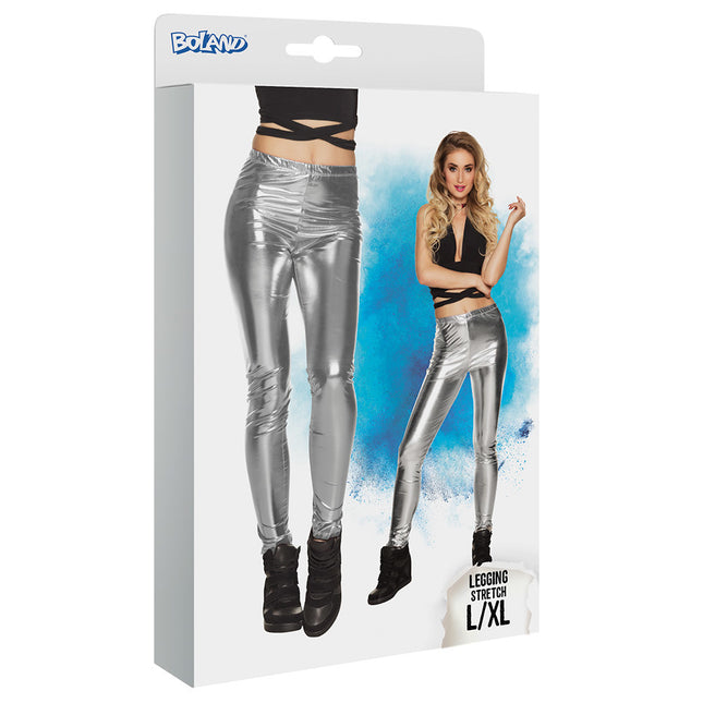 Metallic Zilveren Legging L-XL