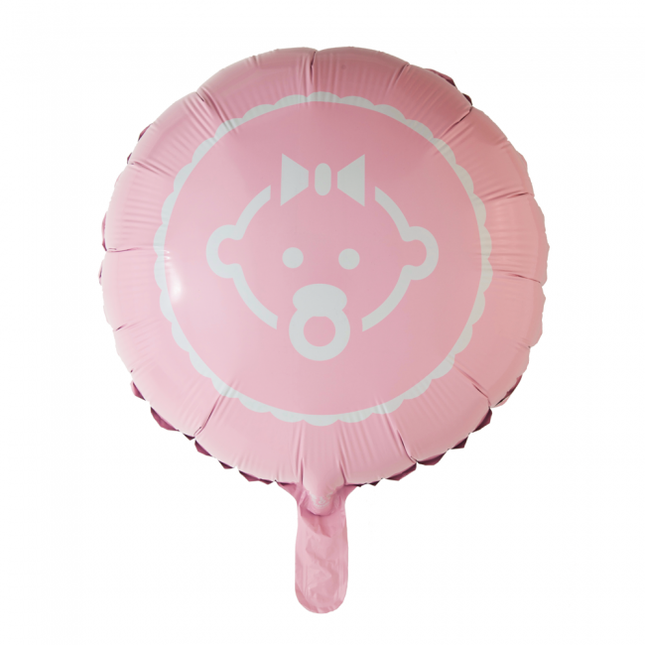 Helium Ballon Baby Girl Lichtroze 45cm leeg