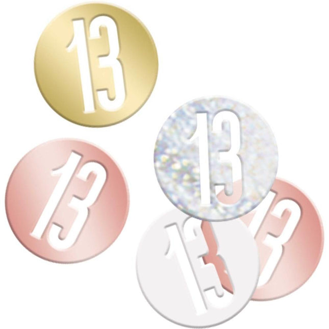 Tafelconfetti 13 Jaar Metallic 11cm 114gr