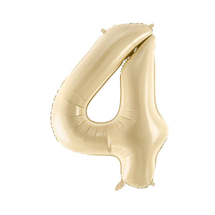 4 Jaar Cijfer Ballon Beige Leeg 72cm