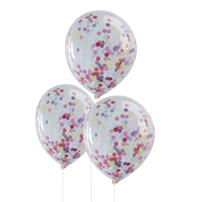 Confetti Ballonnen Gekleurd 30cm 5st