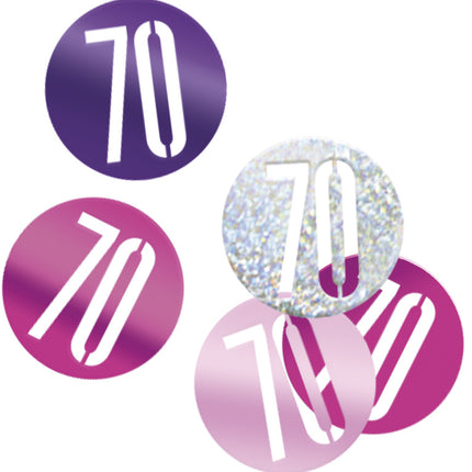 Tafelconfetti 70 Jaar Roze 14gr