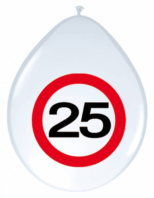 Ballonnen 25 Jaar Verkeersbord 30cm 8st