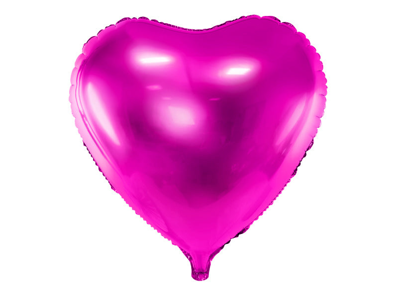 Helium Ballon Hart Fuchsia Leeg 45cm