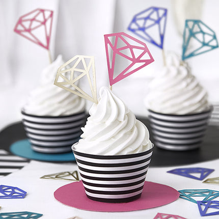 Cupcake Toppers Diamant 25,5cm 5st