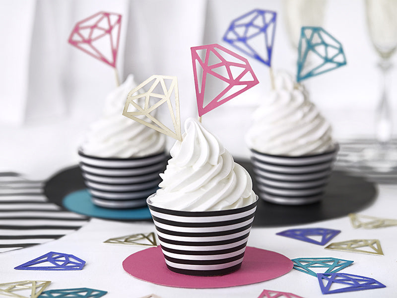 Cupcake Toppers Diamant 25,5cm 5st