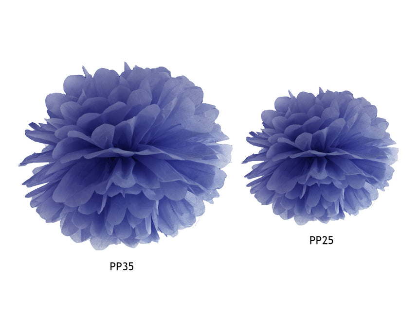 Pompon Blauw 25cm