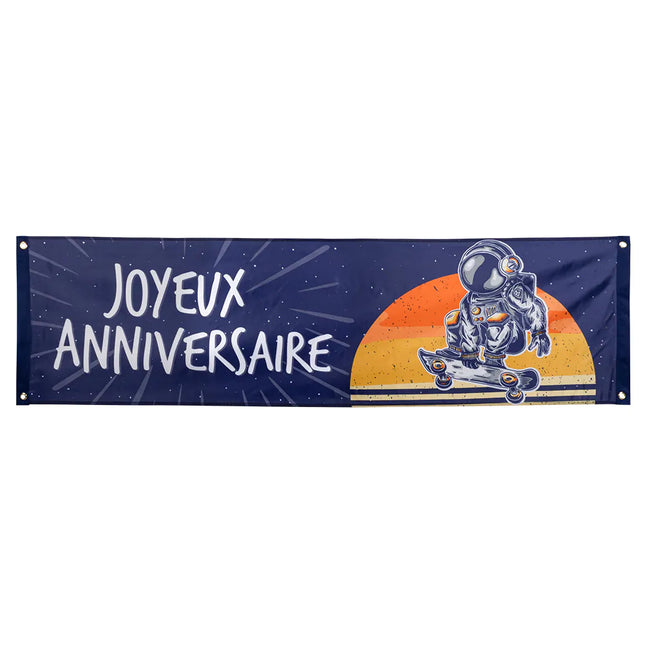 Space Party Banner Yoyeux Anniversaire 1,8m