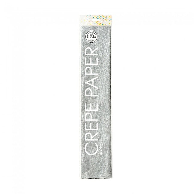 Crepe Papier Zilver 50cm 2,5m