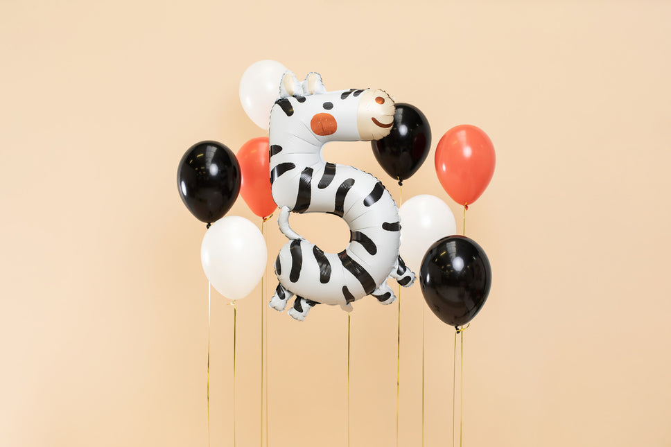 Helium Ballon 5 Jaar Zebra Leeg 81cm