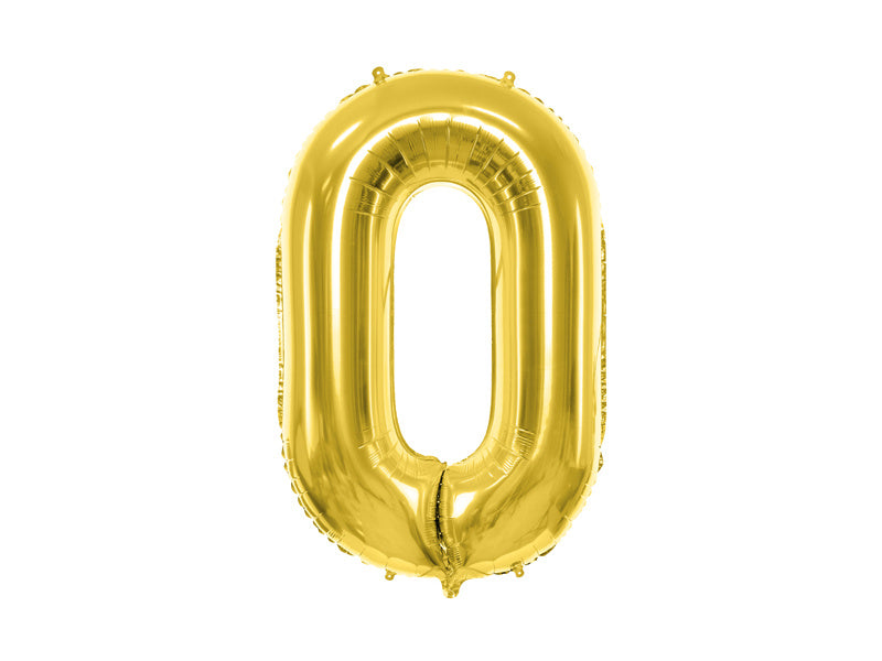 Foil Balloon Number ''0'', 72cm, light gold